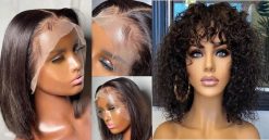 Brazilian lace Frontal Bob & Brazilian Curly Fringe Wig