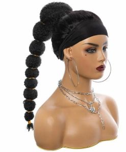 18inch Afro Puff Kinky Straight Bubble Ponytail