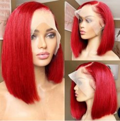 14inch Red Brazilan Lace Frontal Bob Wig