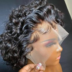 Curly Brazilian Pixie Lace Frontal Wig 