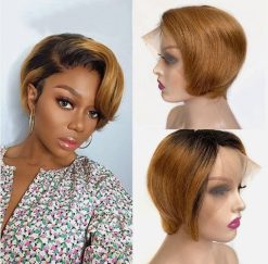 Golden Ombre Brazilian Pixie Cut Wig 