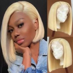 10inch Brazilian Blond Lace Frontal Bob Wig