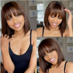 Brazilian Brown Fringe Bob