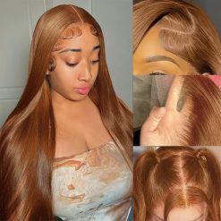 18inch Light Brown Double Drawn Brazilian Hd Lace Frontal Wig