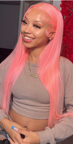 22inch Pink Brazilian Hd Lace Frontal Wig